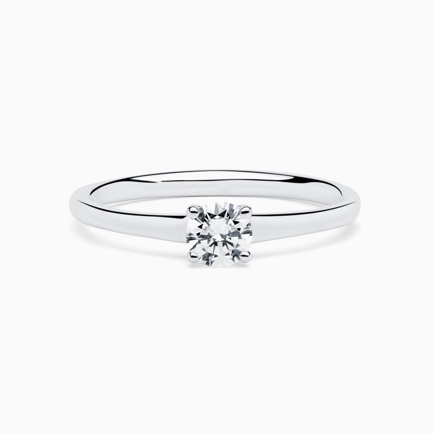 White gold with diamond in the center solitaire ring RABAT Always U