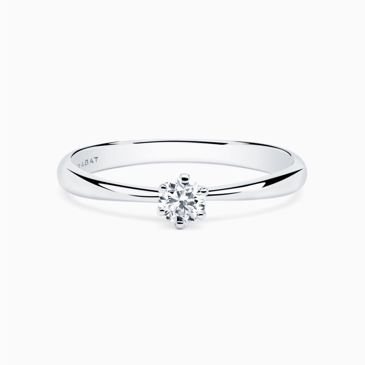 White gold with diamond in the center solitaire ring RABAT Rose