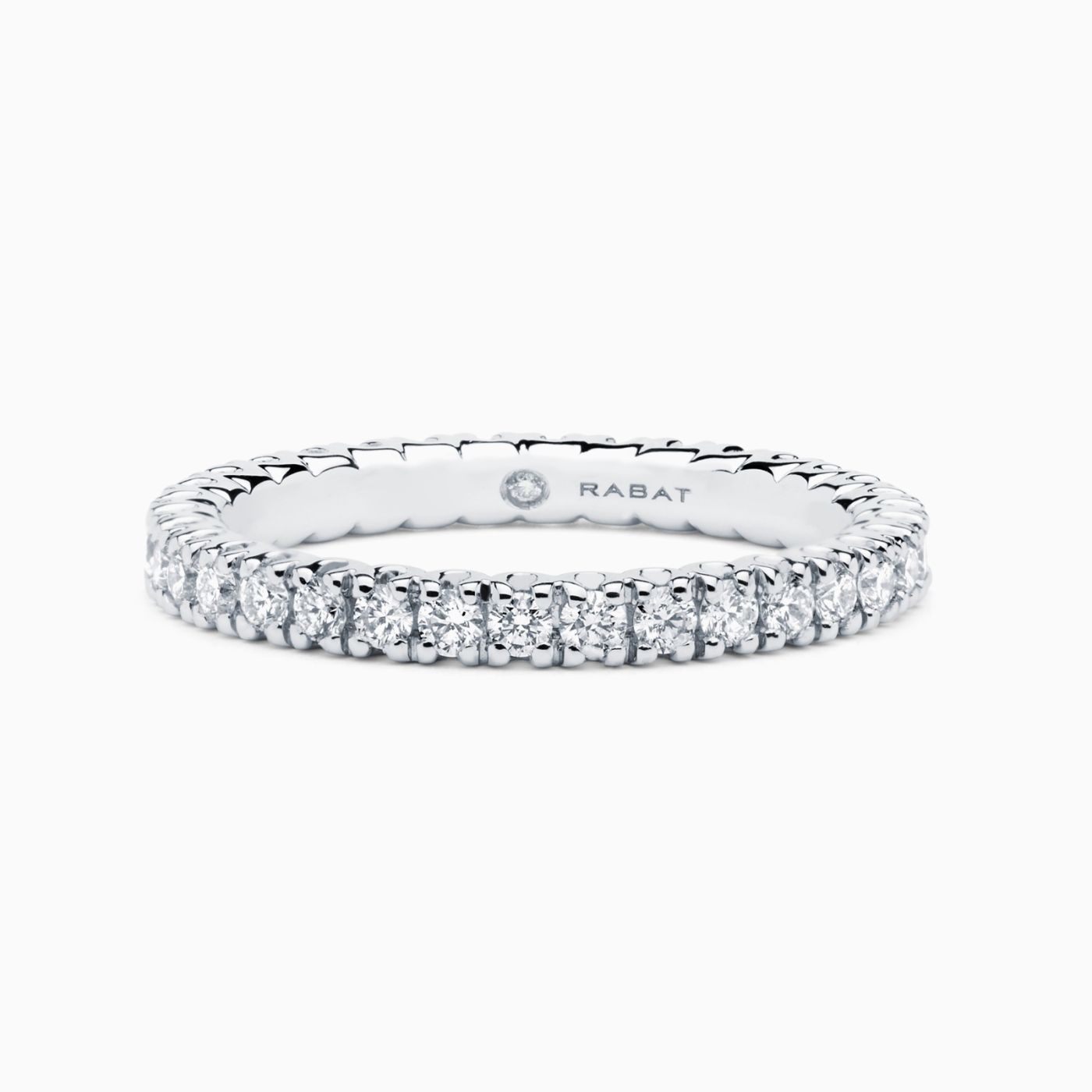 Anillo alianza de compromiso de oro blanco con diamantes