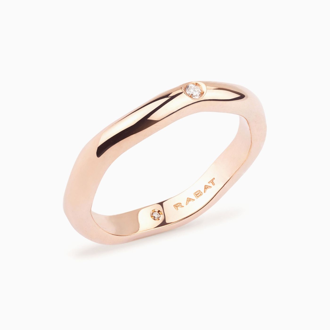 Rose wedding band in gold with external diamond