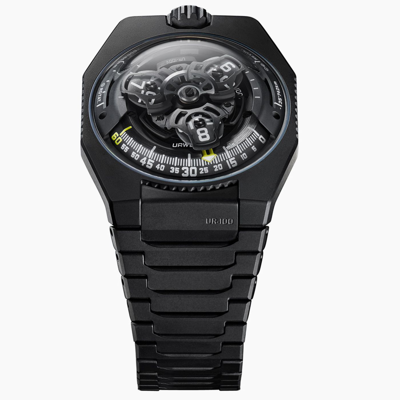 Urwerk UR-100V Full Black Titanium Jacket