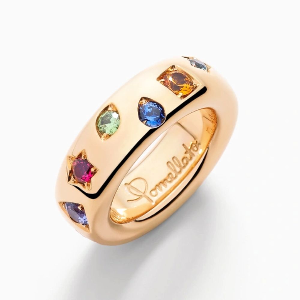 Anillo Iconica con gemas multicolor