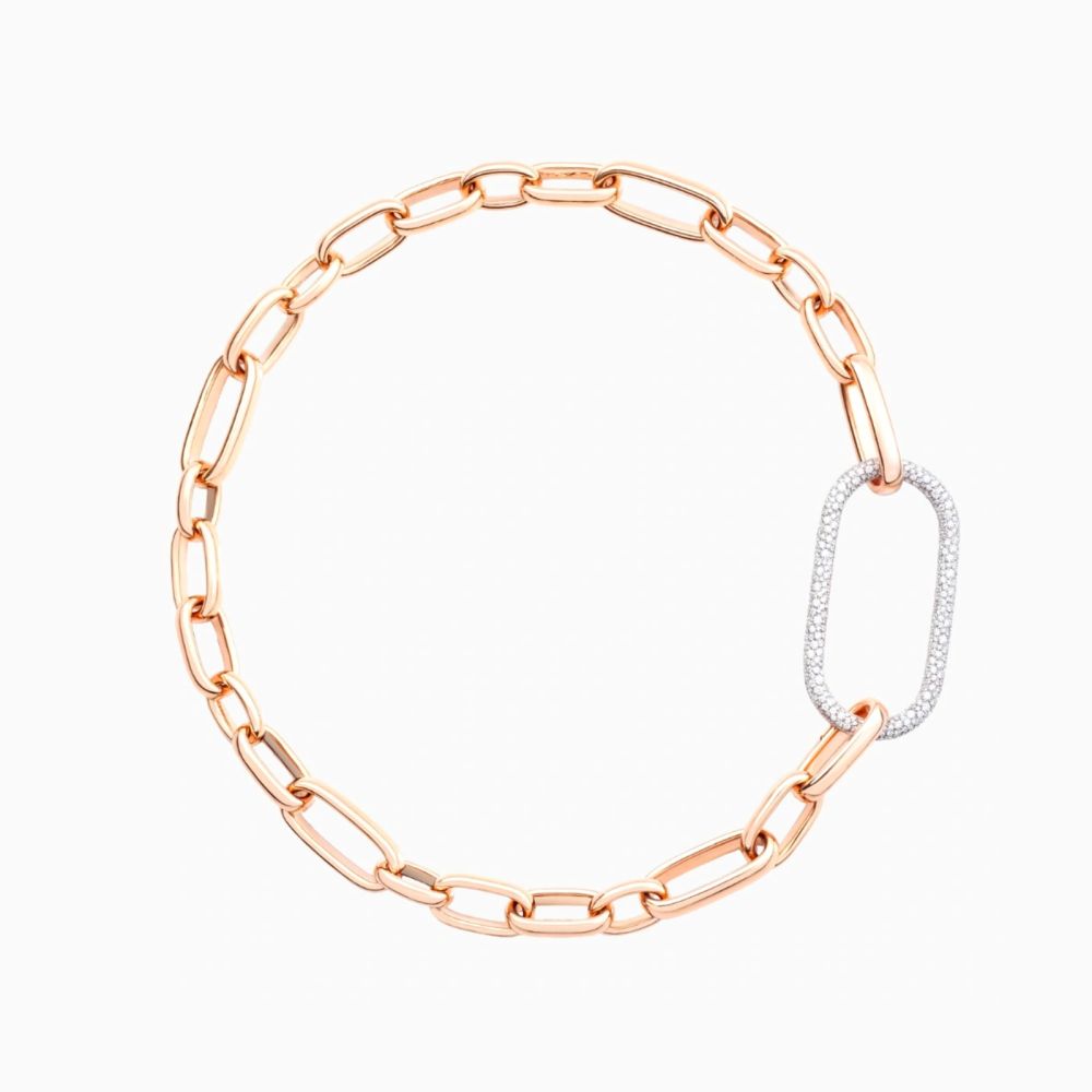 Collar Iconica de eslabones con diamantes