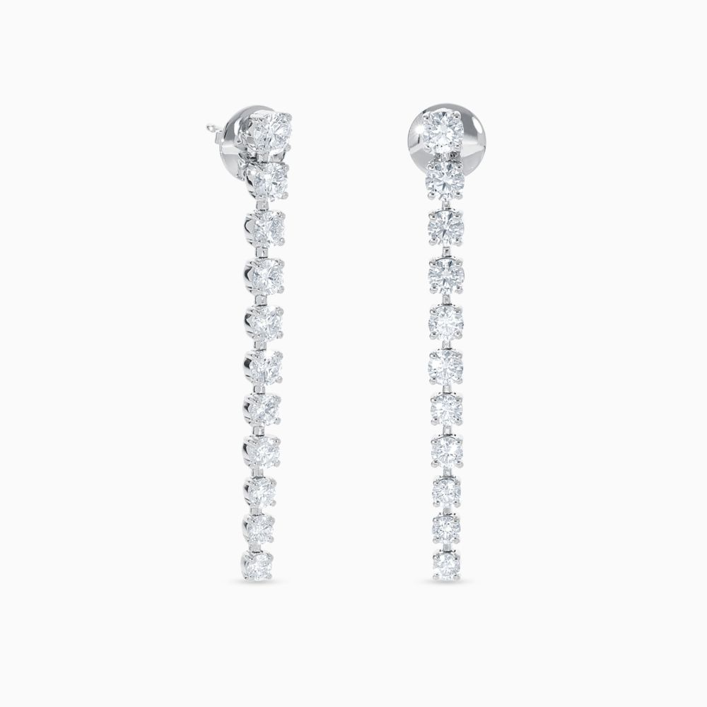 Pendientes rivière de oro blanco con diamantes