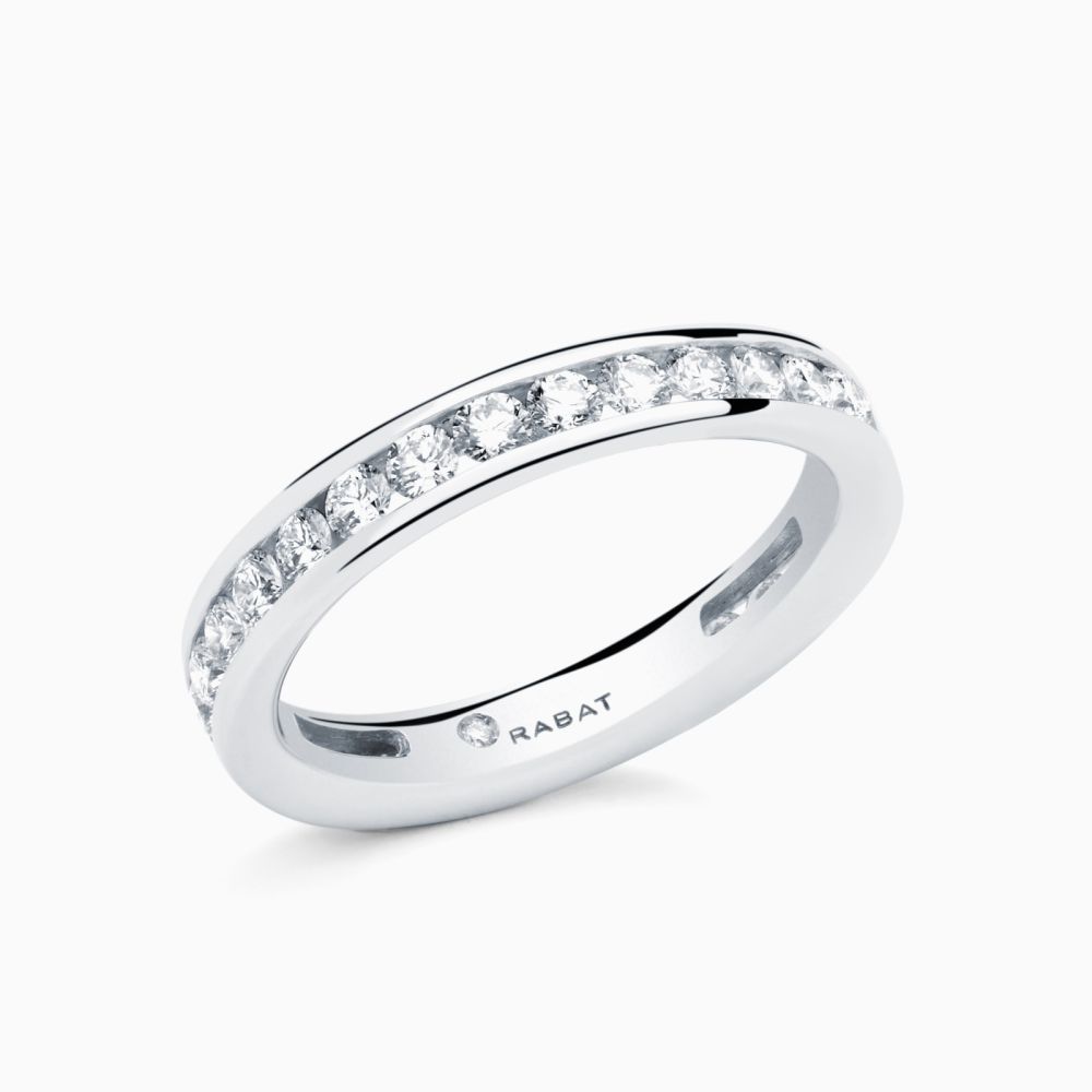 White gold wedding band with diamonds RABAT Bridge of Love