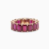 Rose gold ring with rubies