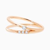 Rose gold double arm alliance ring with diamonds