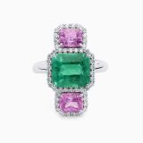 Emerald, Sapphire and Diamond Ring 