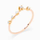 Rose gold alliance ring with five diamonds