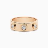 Rose gold ring with three diamonds