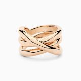 Rose Gold Ring with Crossed Rows 