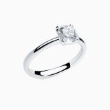 White gold solitaire engagement ring with central diamond