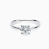 Anillo solitario de compromiso de platino con diamante central