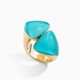 Anillo Vhernier Freccia de oro rosa turquesa
