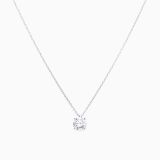 Colgante solitario de oro blanco con diamante central