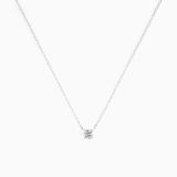 Colgante solitario de oro blanco con diamante