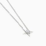 Colgante solitario estrella de oro blanco con diamante 