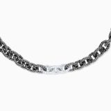 Collar de eslabones de oro con rodio negro con pavé de diamantes blancos y negros