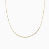 Collar de eslabones ovalados pequeños de oro amarillo