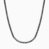 Collar rivière de oro blanco con diamantes negros