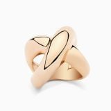 Rose Gold Ring with Crossed Rows 