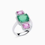 Emerald, Sapphire and Diamond Ring 