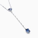 White gold necklace with blue sapphires