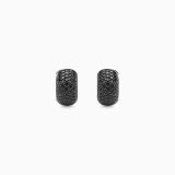 Pendientes de aro pequeño de oro blanco con pavé de diamantes negros
