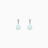 White gold earrings with diamonds and aquamarines