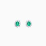 White gold earrings with emeralds and diamonds