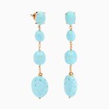 Rose gold earrings with turquoise gems