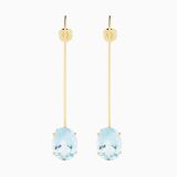 Long earrings with long yellow gold with oval topacio gems