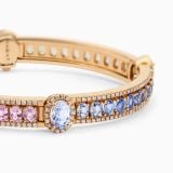 Rose gold cuff bracelet with multicoloured sapphires and diamonds