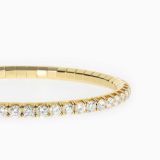 Yellow gold riviere bracelet with brilliant cut white diamonds