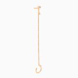 Half long rose gold chain earring with diamonds