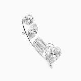 Pendiente ear cuff de oro blanco con diamantes multitalla