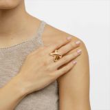 Rose Gold Ring with Crossed Rows 