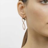 Pendientes de aro ovalados onda de oro rosa