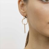 Pendientes largos de oro rosa