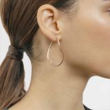 Pendientes de aro ovalados onda de oro rosa