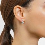 White gold earrings with diamonds and aquamarines
