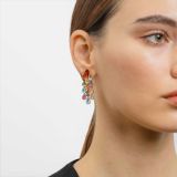 White gold earrings with colourful gems