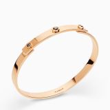 Pulsera rígida de oro rosa con tres diamantes negros
