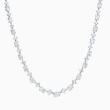 White gold riviere collar with oval diamonds and Asher