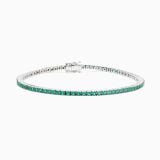 White Gold Riviere bracelet with emeralds
