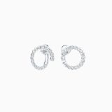 White gold ring earrings with bright size diamonds.