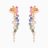 Pedientes earcuffs de oro rosa con zafiros multicolor y diamantes