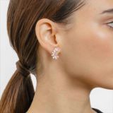 Rose gold earrings with diamonds