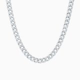 White gold link necklace with diamonds