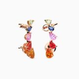 Pendientes earcuffs de oro rosa con zafiros multicolor talla pera 